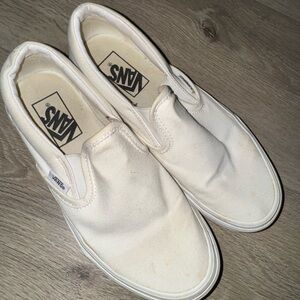 Vans Cream Slip-On Shoes